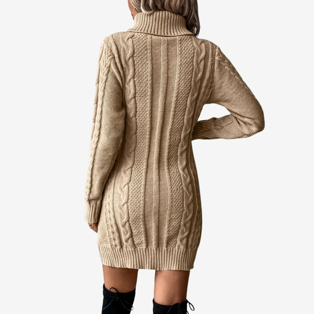 Sable Knit Turtleneck Dress