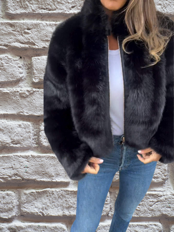 Mocha Glam Fur Jacket