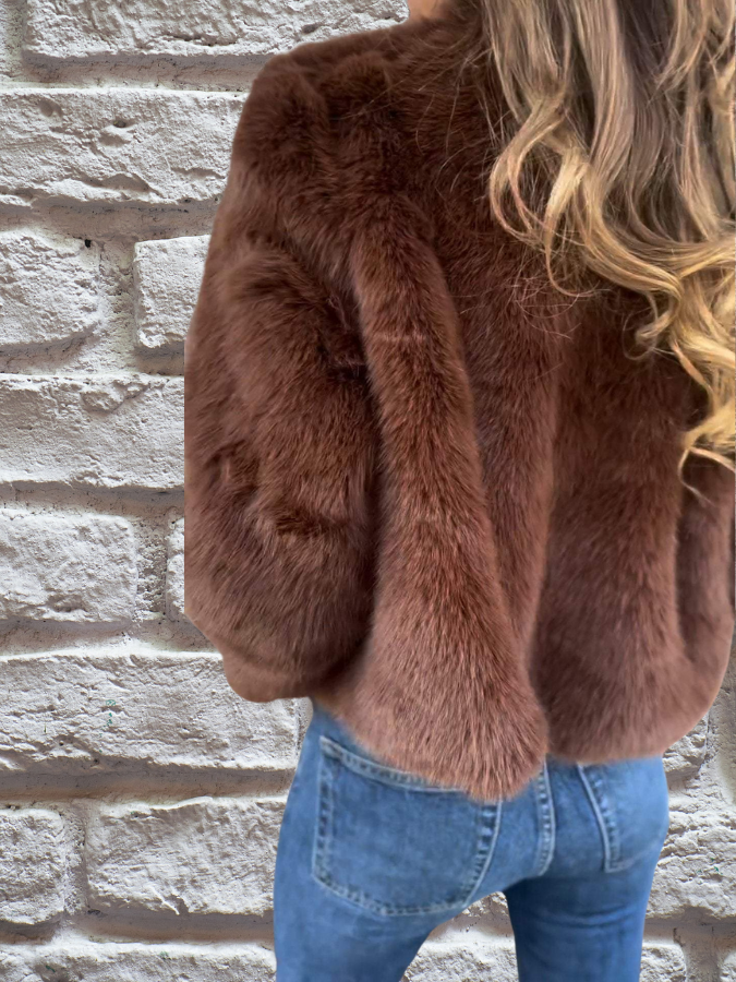 Mocha Glam Fur Jacket