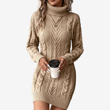 Sable Knit Turtleneck Dress