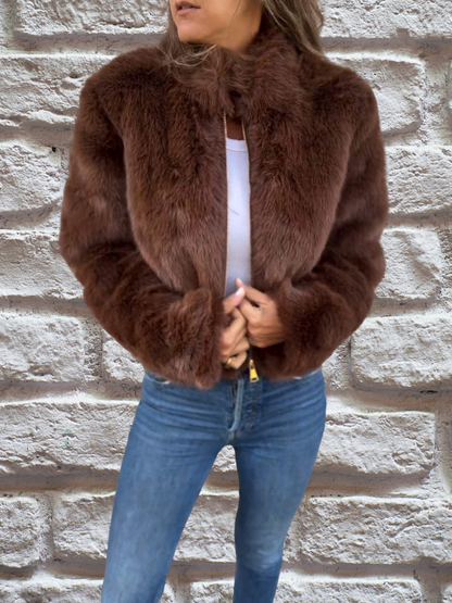 Mocha Glam Fur Jacket