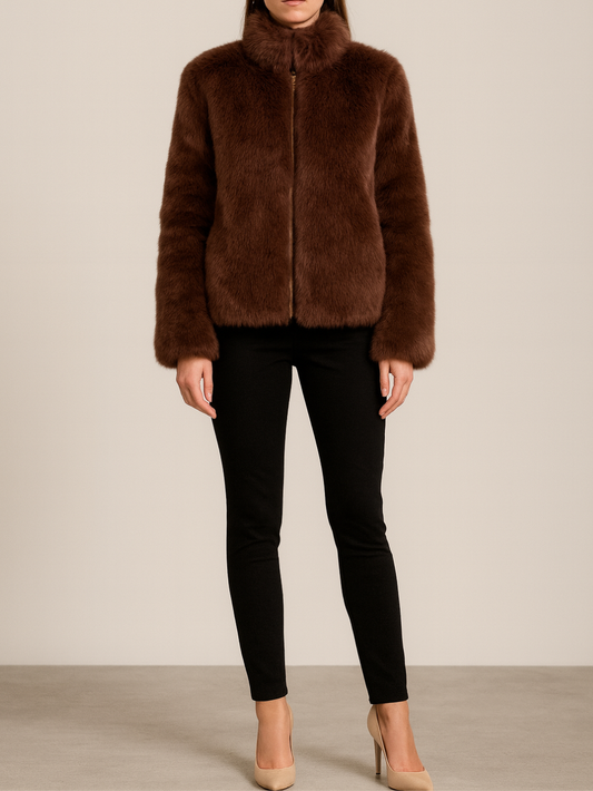 Mocha Glam Fur Jacket