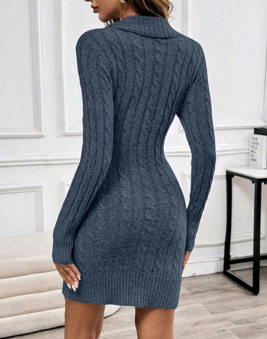 Bella Button Rib Dress